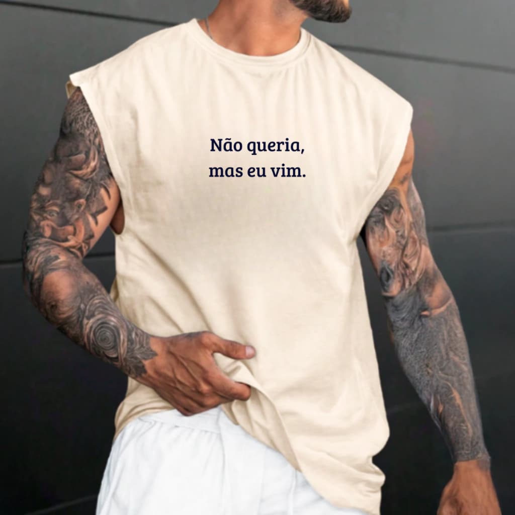 Camiseta Regata Unissex OverSized Verão Academia 100% Algodão Masculina Machão StreetWear LongLine