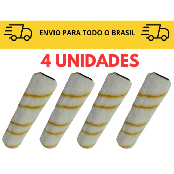 Kit 4 Rolos de tinta para Pintura Anti Respingo 23cm