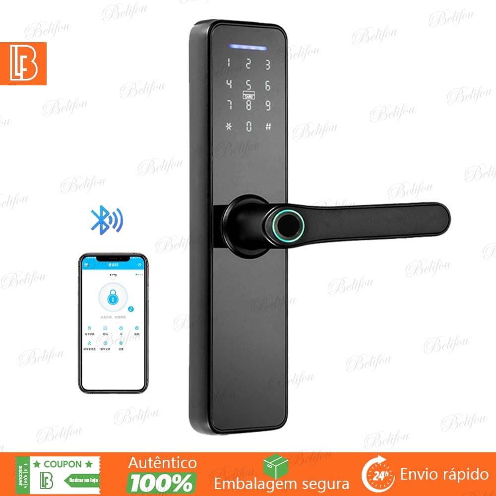 Fechadura Digital Biométrica Inteligente Com Corpo De Trava Tuya APP WIFI