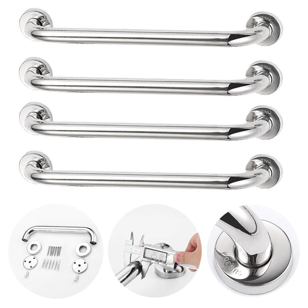 Kit 4 Barra de Apoio Alça Corrimão Aço Inox Alta Qualidade Idoso 40CM Alta Qualidade
