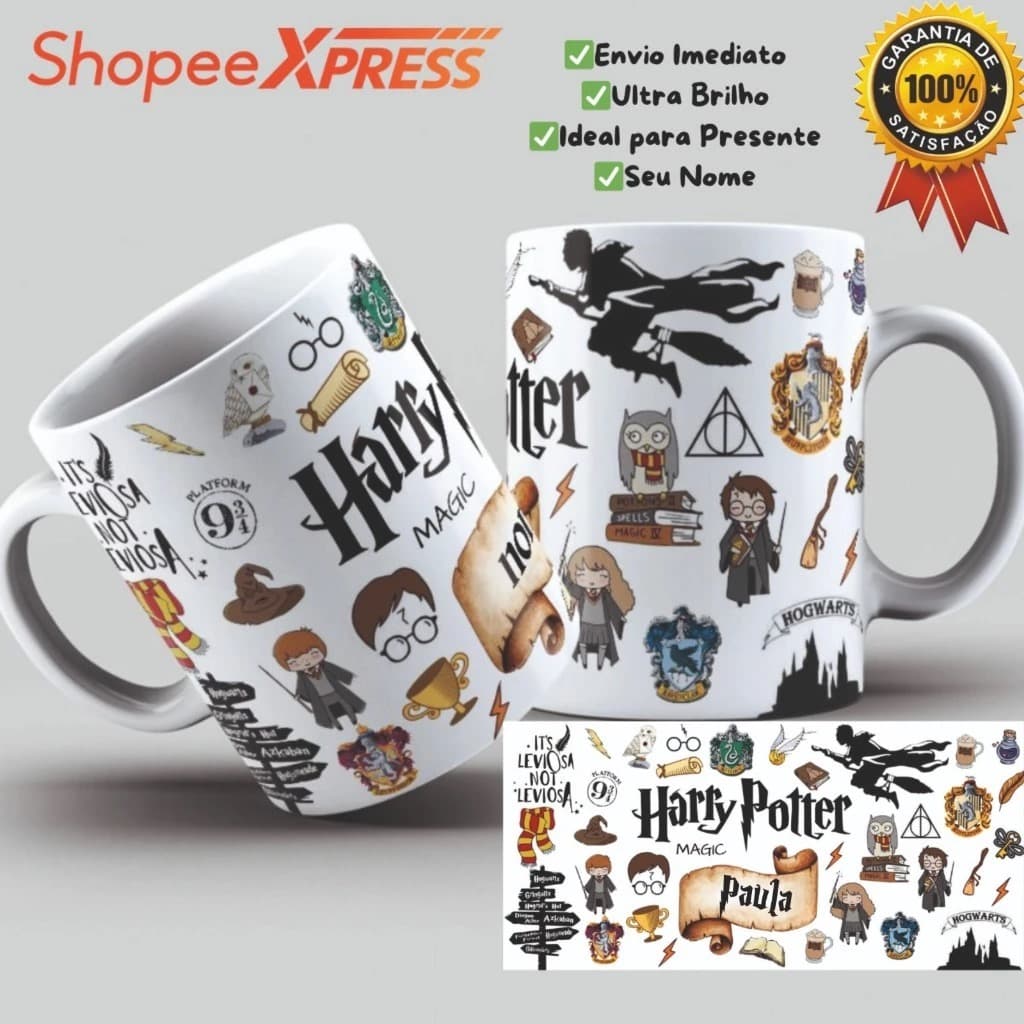 Caneca Porcelana Harry Potter 2025 Edição Especial Presente Personalizada com Nome