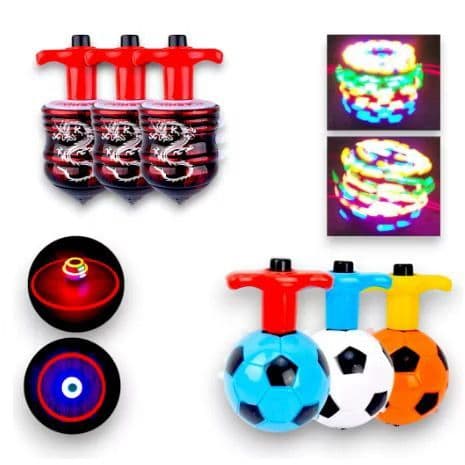 Brinquedo Menino Menina Pião Musical Luminoso Com Lançador Automático Luz e Som Brinquedo