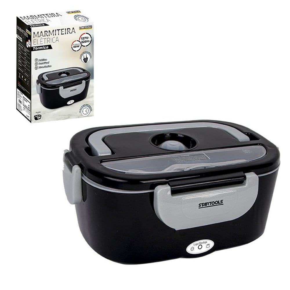 Marmita Elétrica Veicular Preta Bivolt - 110V/220V e 12V/24V