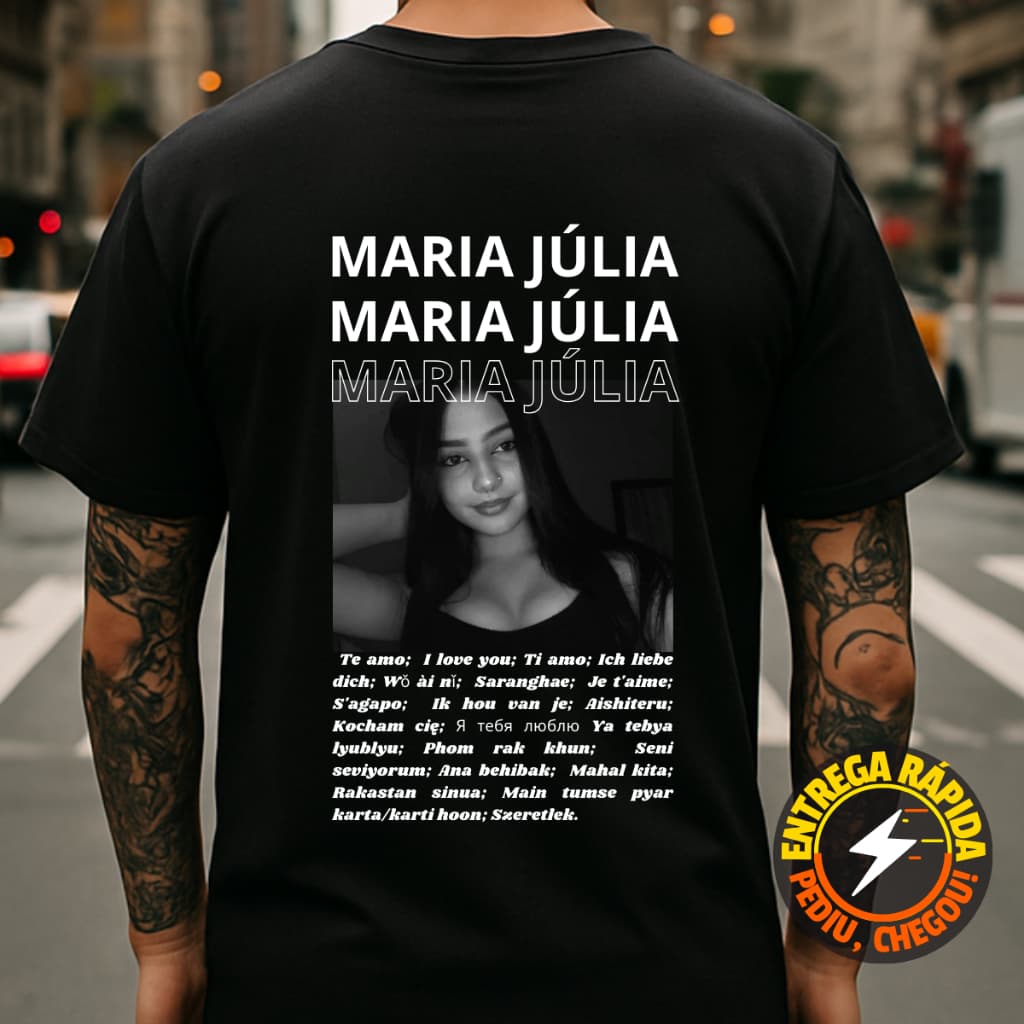 Camiseta Casal com Nome e Foto Casal Namorada Blusa Tiktok