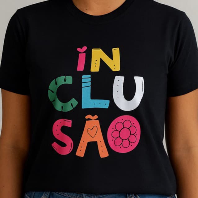 Camiseta feminina T-shirt babylook blusa algodão inclusão autismo