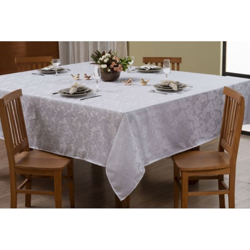 TOALHA DE MESA 8 LUGARES JACQUARD ELEGANTE