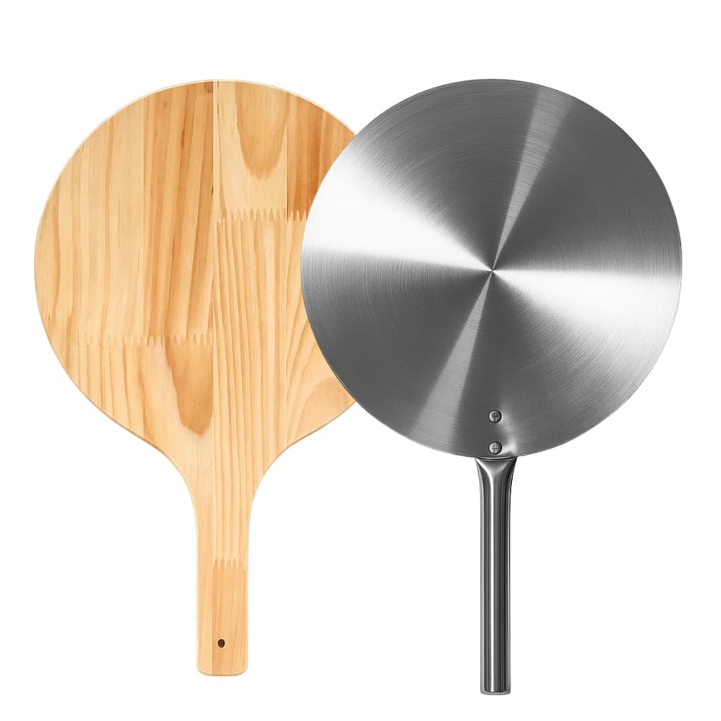Kit Pá de Pizza 30cm 35cm 40cm Pinus Madeira + Alumínio Para Servir Forno Pizzaria