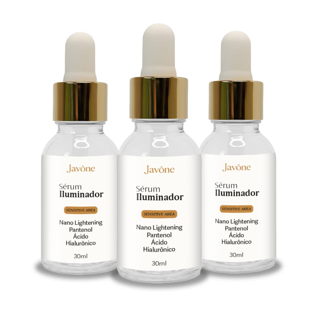Kit 3 Séruns Iluminador Íntimo Javône – Nano Lightening, Pantenol e Ácido Hialurônico |