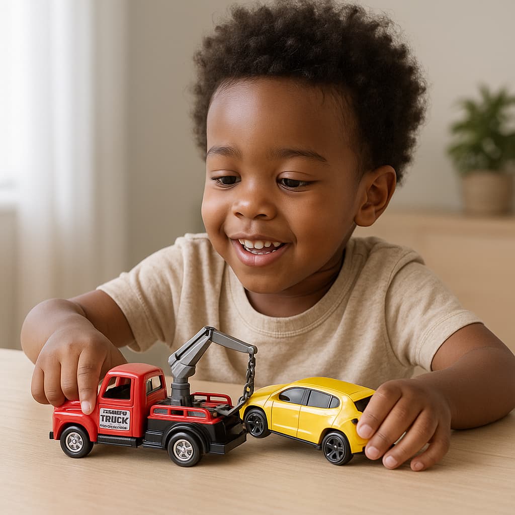 Caminhão Guincho de Brinquedo com Carro – Tow Car Horangr Classic Infantil