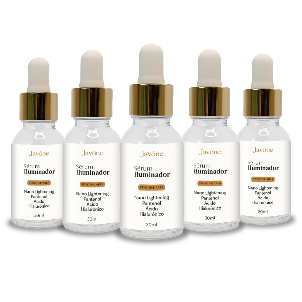 Kit 5 Séruns Iluminador Íntimo Javône – Nano Lightening, Pantenol e Ácido Hialurônico |