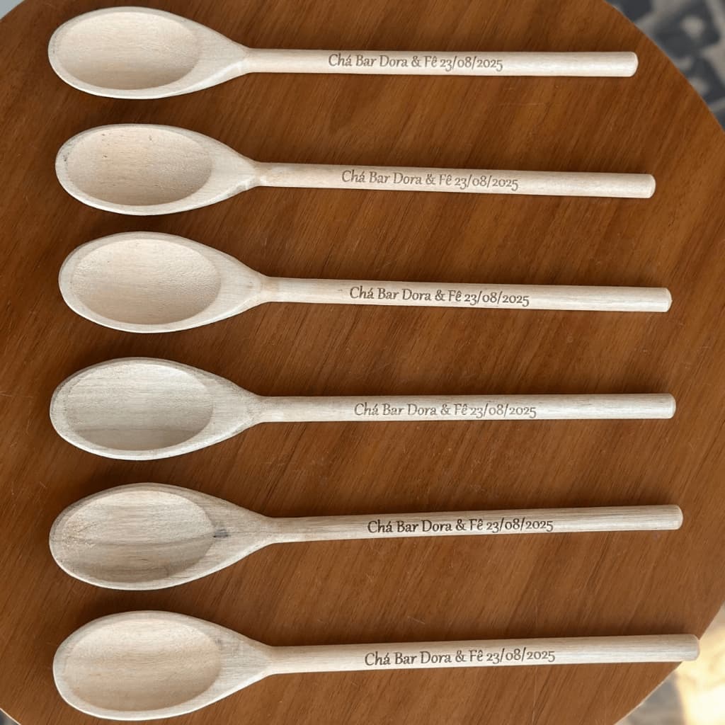Kit Colher de Pau PERSONALIZADA Lembrancinha 30 Unidades