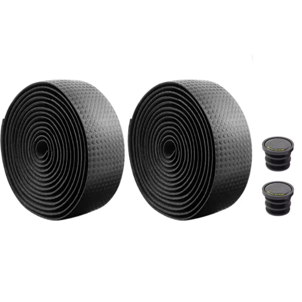 Par Fita Guidão Speed Road Gravel Macia Antiderrapante Padrão carbono e Plugs