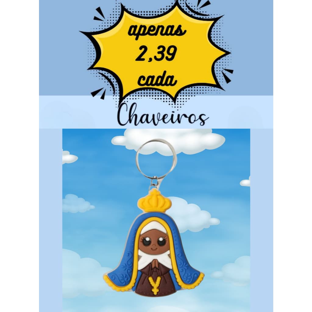 20 Chaveiros Nossa Senhora Aparecida emborrachado lembrancinha aniversario papelaria presente menino menina chaveiro