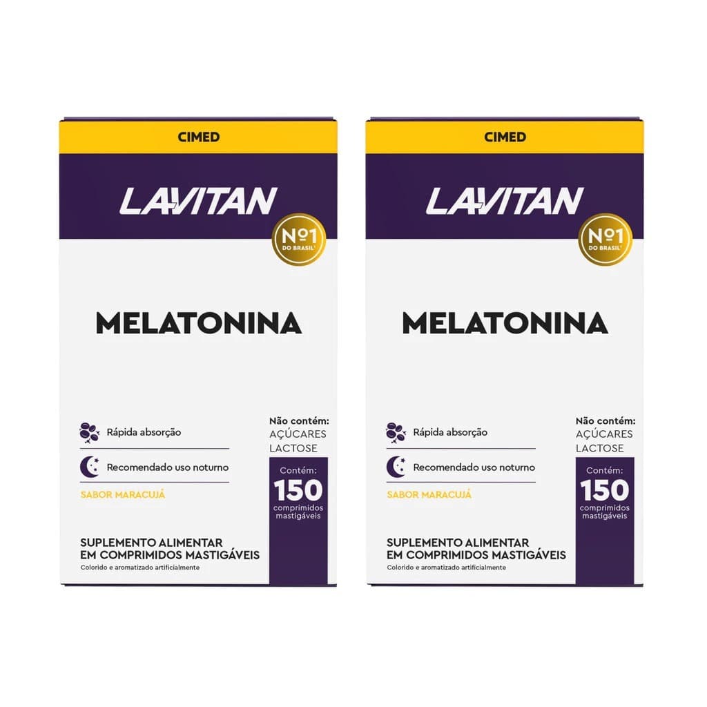 Kit com 2 Unidades Melatonina Lavitan 0.21mg Cimed 150 comprimidos