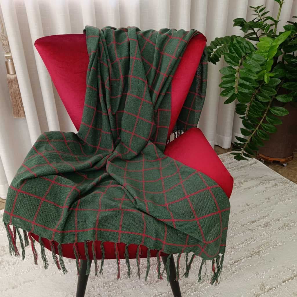 Manta para sofa de algodão Luxo. Toalha de Natal e fim de ano. Decoração Chic Tear Mineiro