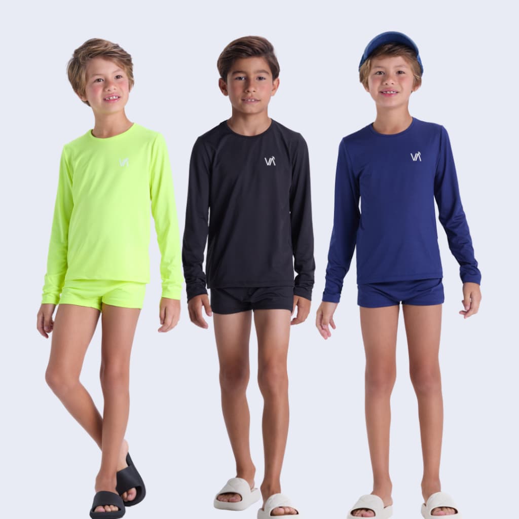 Conjunto Moda Praia Infantil Masculino Liso UV50+