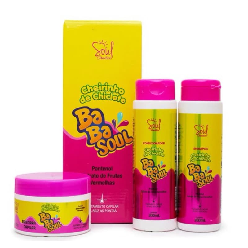 Kit Capilar Cheirinho de Chiclete de Tutti Frutti com 03 itens - Soul Cosméticos