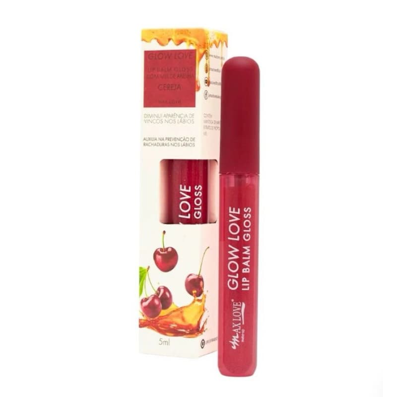 Lip Balm Gloss Com Mel de Abelha - Cereja | Glow Love - Max Love