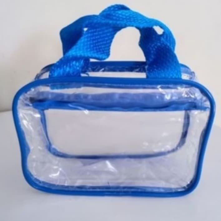 kit 15 Necessaire mini tipo cristal com alça organizadora de maquiagem/lembrancinha 15x12cm