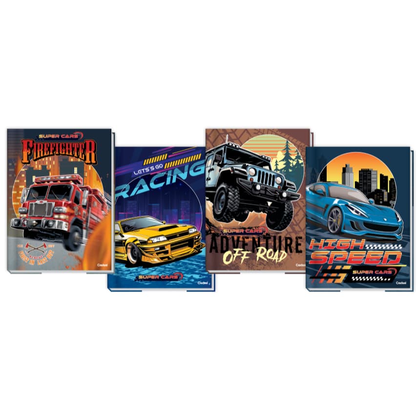 Caderno Brochurinha 1/4 Super Cars 80 Folhas Credeal