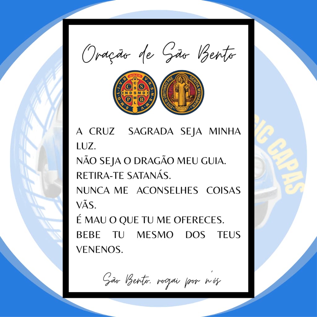 Placa Quadro Decorativo 20x30 Religioso Católico Oração De São Bento Igreja Proteção