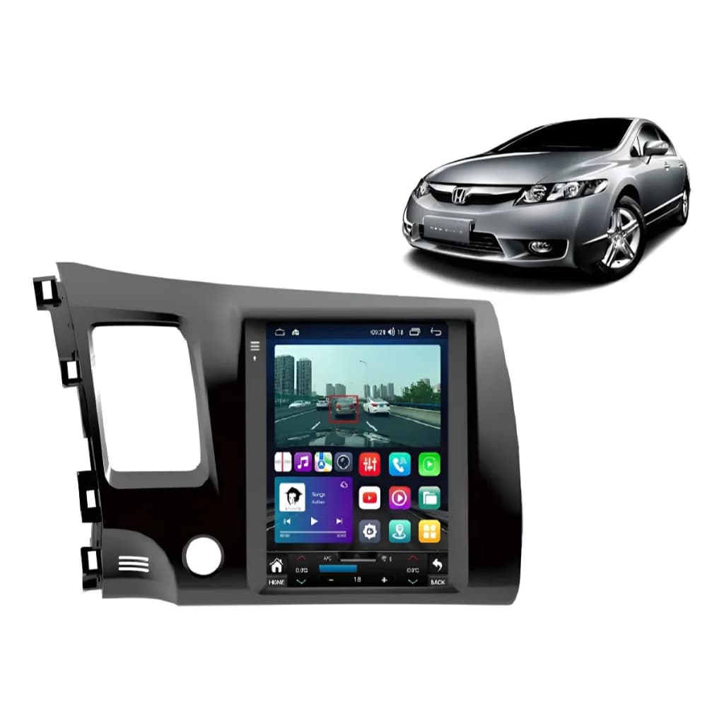 Multimidia Tesla Honda Civic 2007/2011 Carplay + Android Wi-fi Com Moldura
