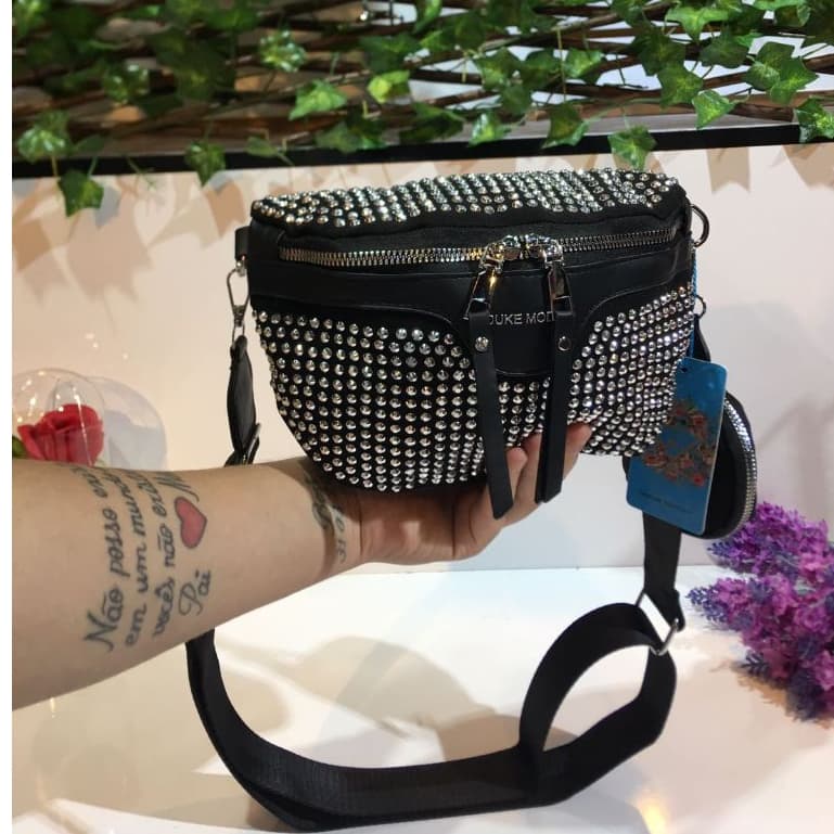 Bolsa Feminina Pochete Strass Brilhosa Moda Blogueira Top Bolsa De Festa Luxo #XY007
