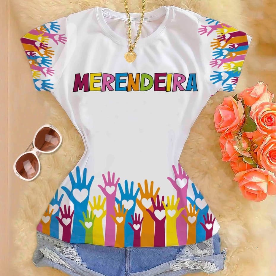 T-shirt Blusa Feminina Premium Estampa Merendeira