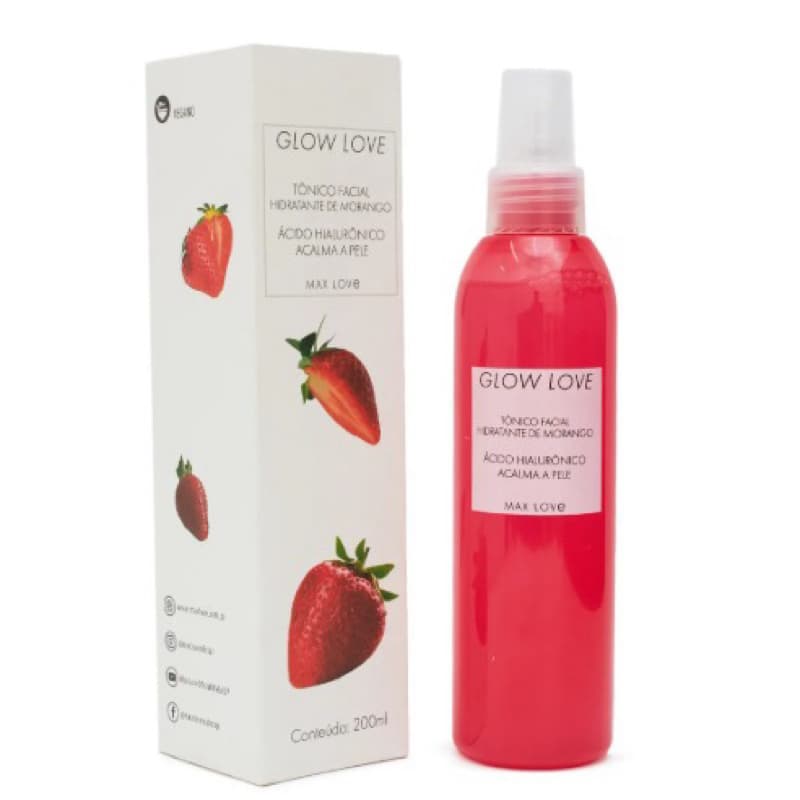 Tônico Facial Hidratante de Morango - 200 ml | Glow Love - Max Love