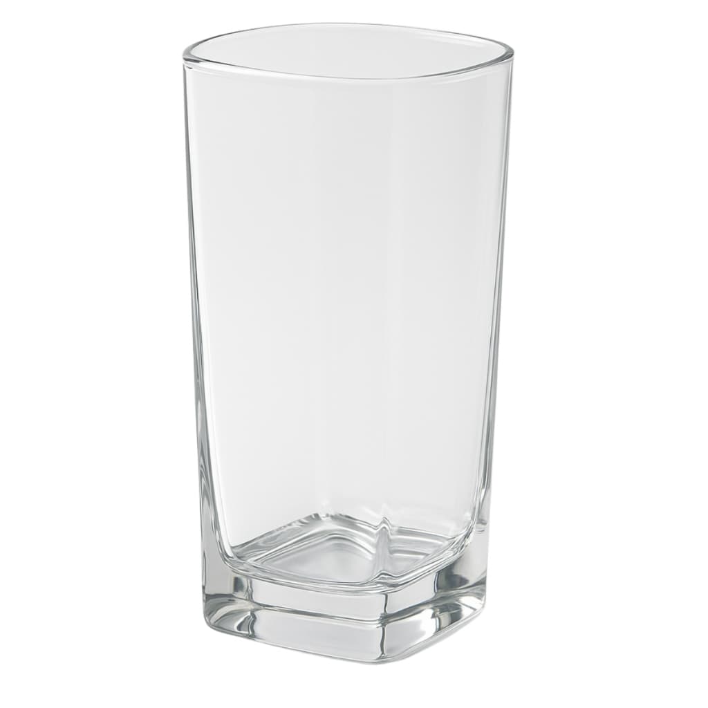 Conjunto De Copos Vidro Bali Quadrado Luxo 320ml Elegante