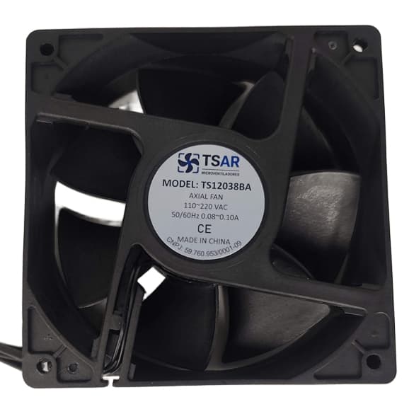 Microventilador 120x120x38mm 12cm 110/220v Bivolt 3000rpm Para Painéis Eletricos, Chocadeiras, TSAR