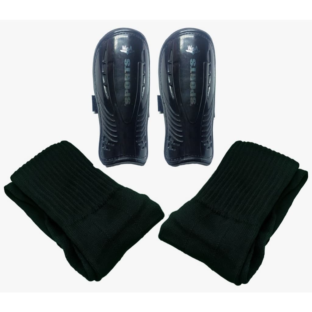 Kit Caneleira Juvenil para Futebol e meião Preto