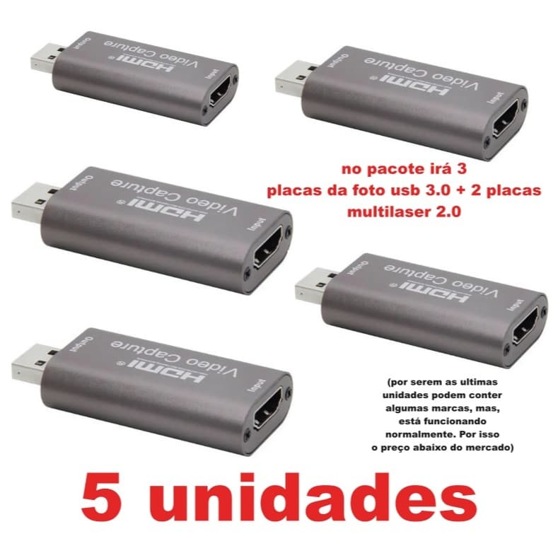 ULTIMAS UNIDADES 5 unidades 3 Placa De Captura Hdmi Usb 3.0 4k E 1080p 60fps Live Stream Câmera+ 2placa multilaser USB 2
