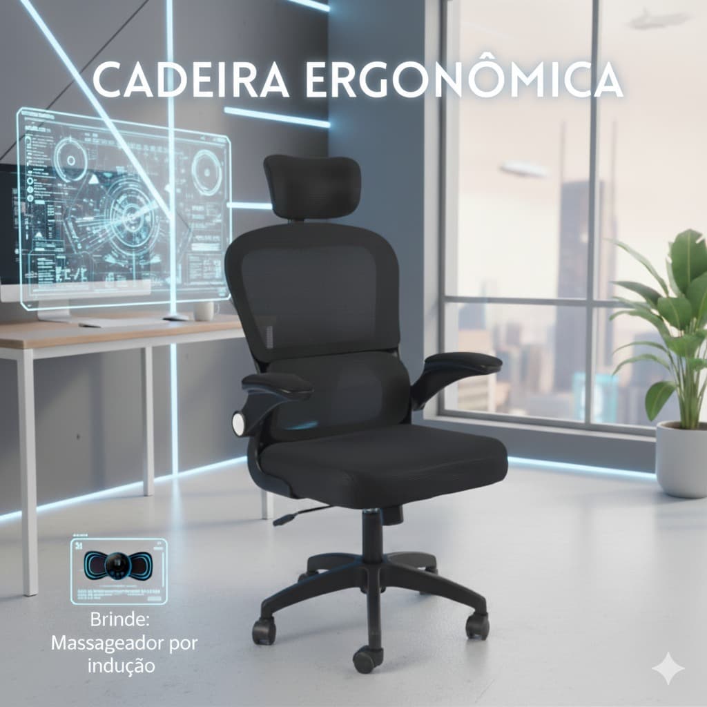 Cadeira Escritório Giratória Executiva Ergonômica