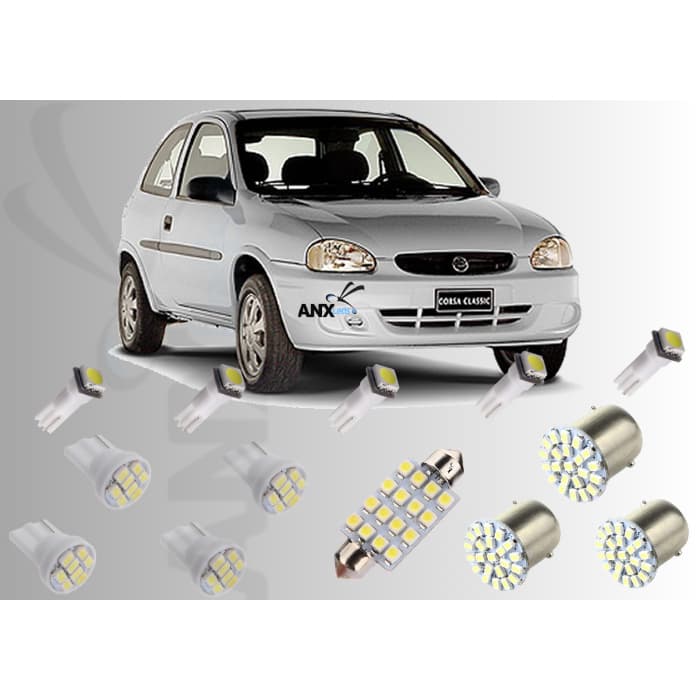 Kit Lampadas Led Corsa Hatch Wind Sedan 95 Até 2004 + Painel