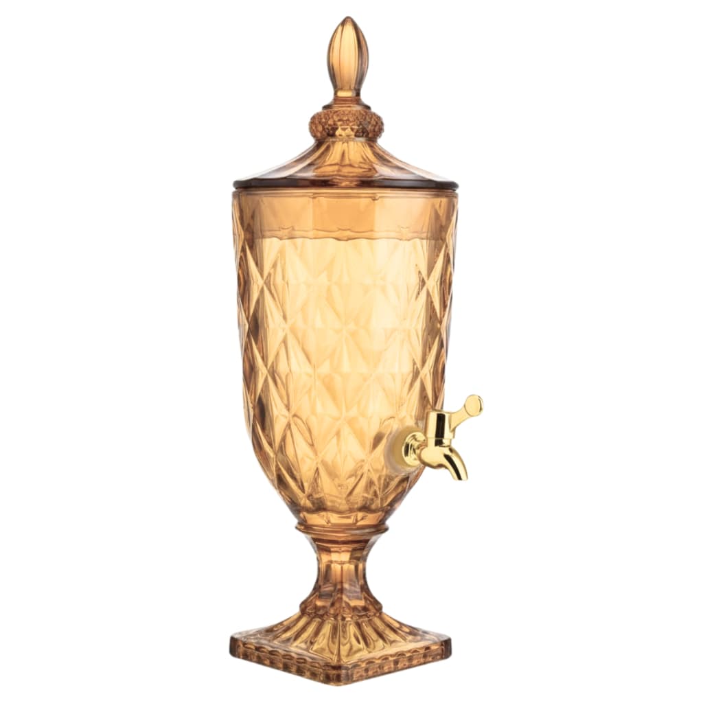 Suqueira Dispenser De Vidro Diamond 5 Litros Com Torneira Suco Água Drink Buffet Restaurante Festa