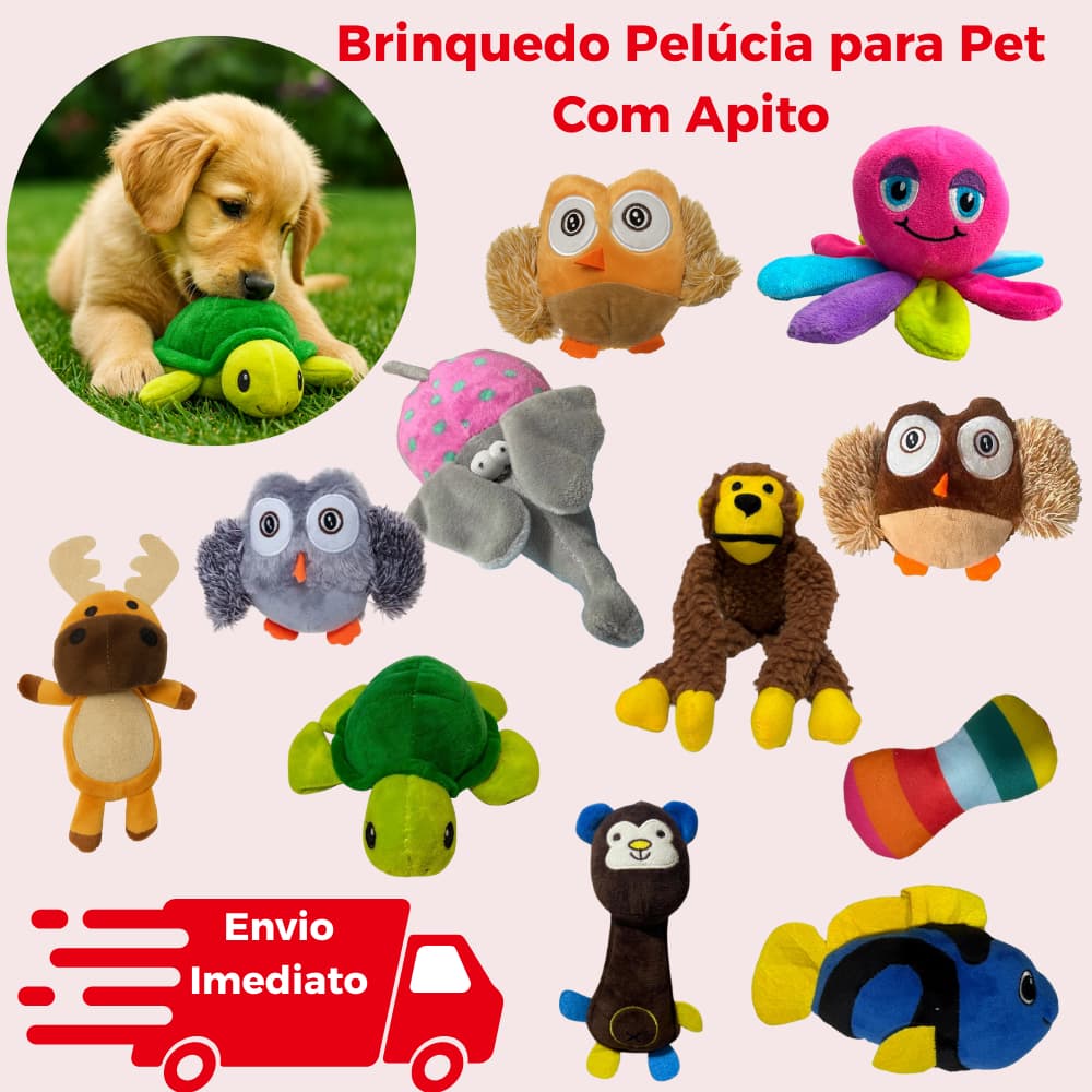 Brinquedo Pelúcia Com Apito Cães Mordedor Pelúcia Cachorro Brinquedo Pelúcia Interativo Pet