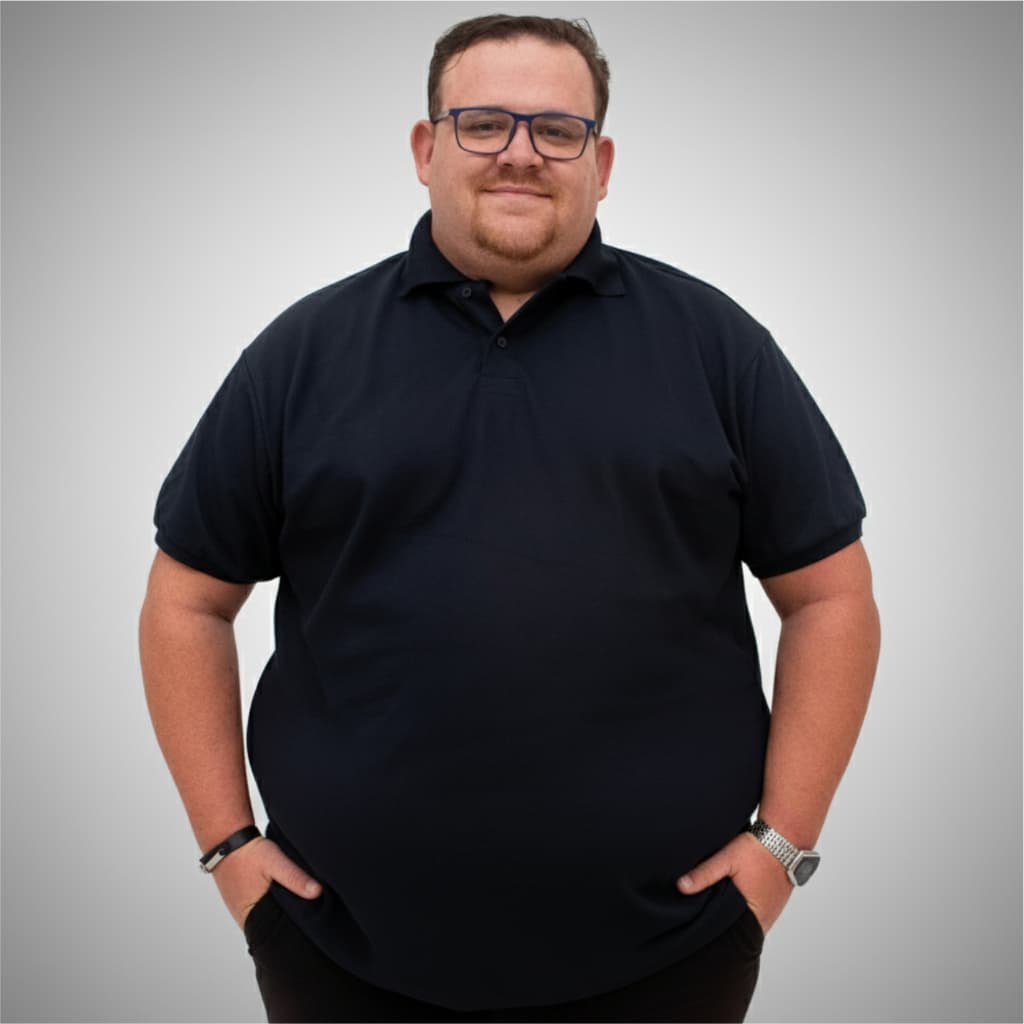 Camiseta Gola Polo Plus Size Piquet Masculina Lisa Premium Conforto Respirável Casual Dia a Dia