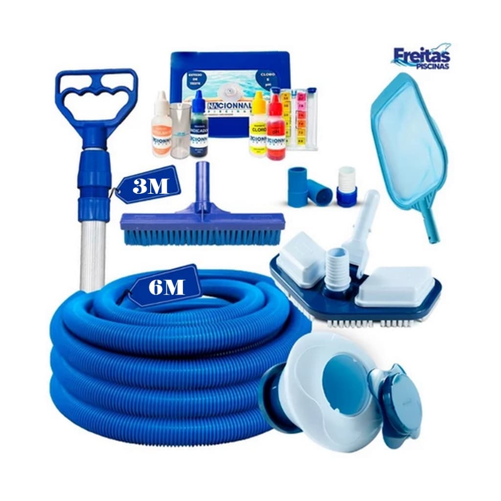 KIT LIMPEZA E ACESSORIOS PARA LIMPEZA E MANUTENÇÃO DE PISCINA