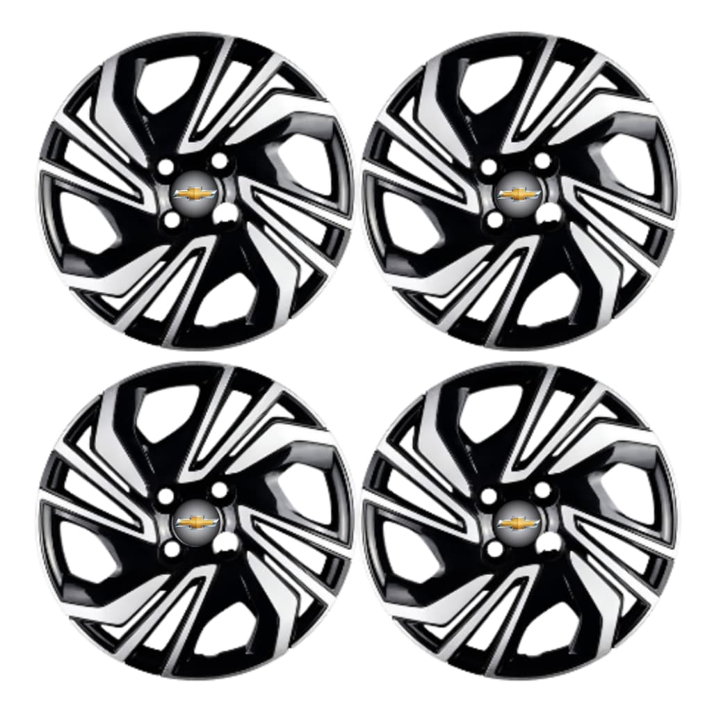 Kit 4 Calota Esportiva Aro 15 Onix Prisma Gm Chevrolet Antiperda  2020 2022 2023 2024
