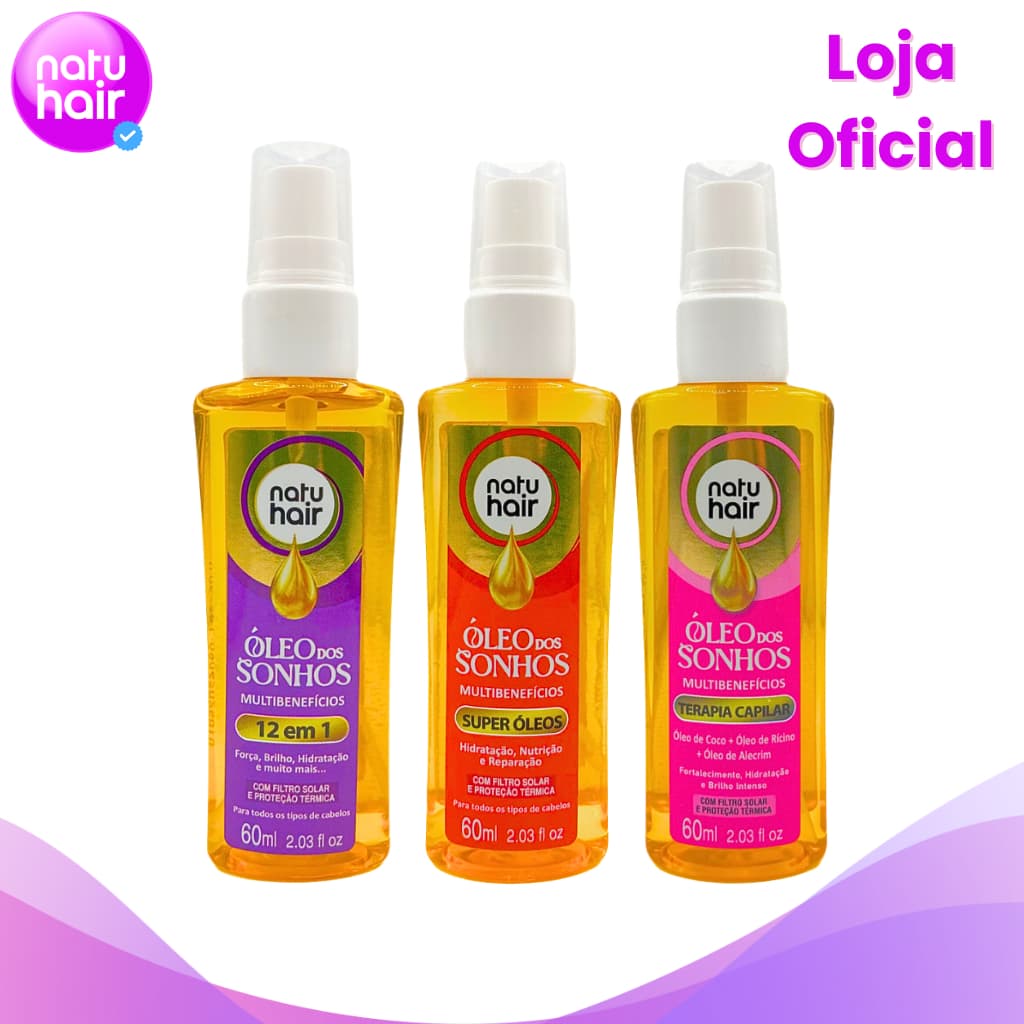 Kit Óleo dos sonhos 12 em 1 + Óleo dos sonhos Super Óleos + Óleo dos sonhos Terapia Capilar