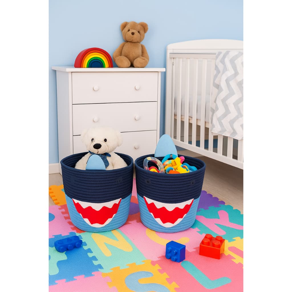 Cesto Organizador Multiuso Dobrável Infantil Brinquedo 2pçs