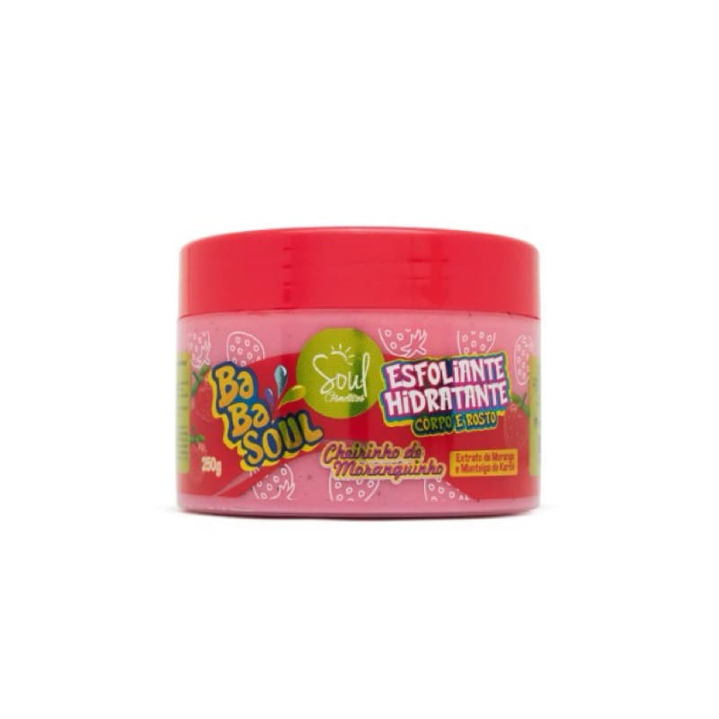 Esfoliante Hidratante Corpo e Rosto Moranguinho - 250g | Babasoul Cosméticos