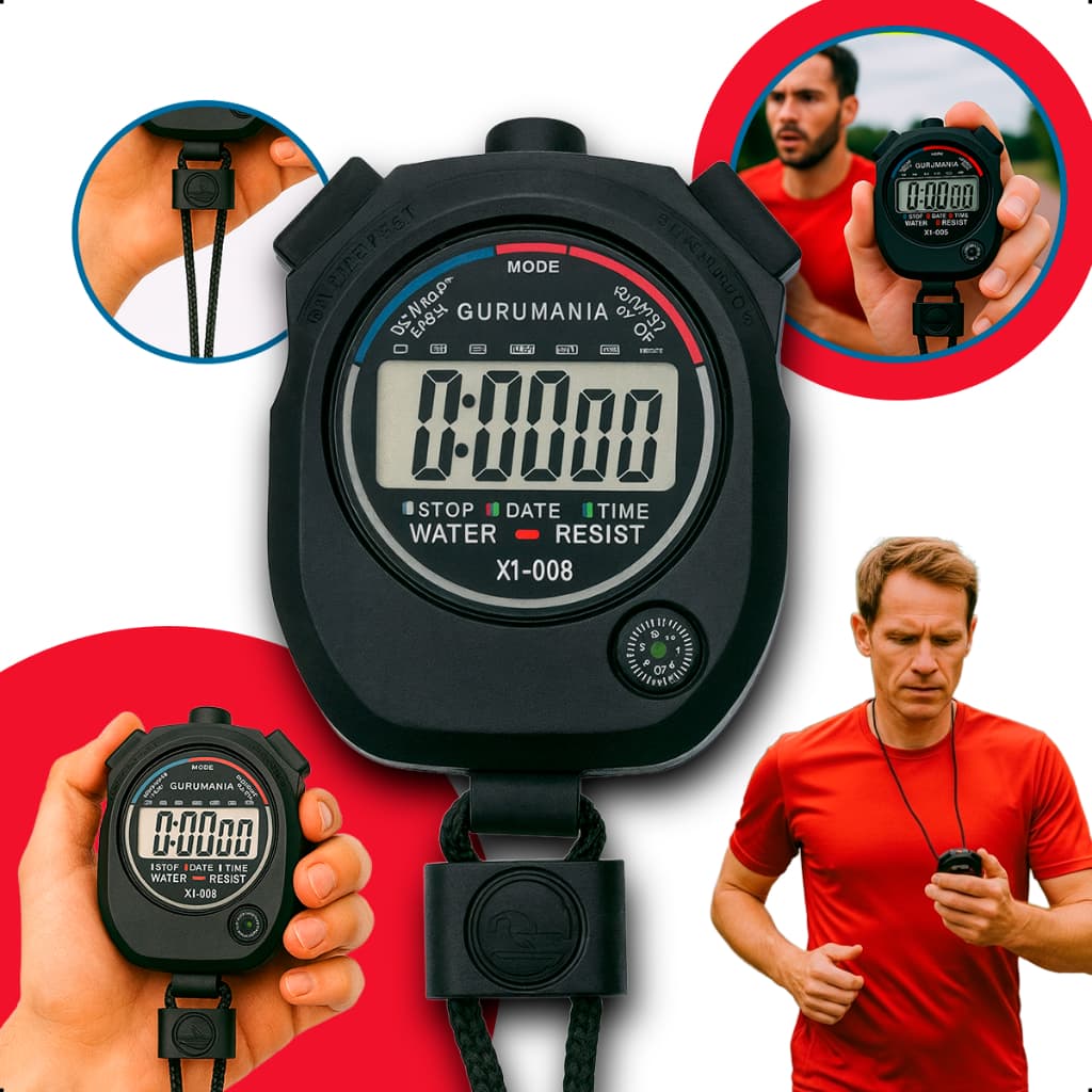 Cronometro Digital De Mao Corrida Alarme Hora Crossfit Gurumania Cor Preto