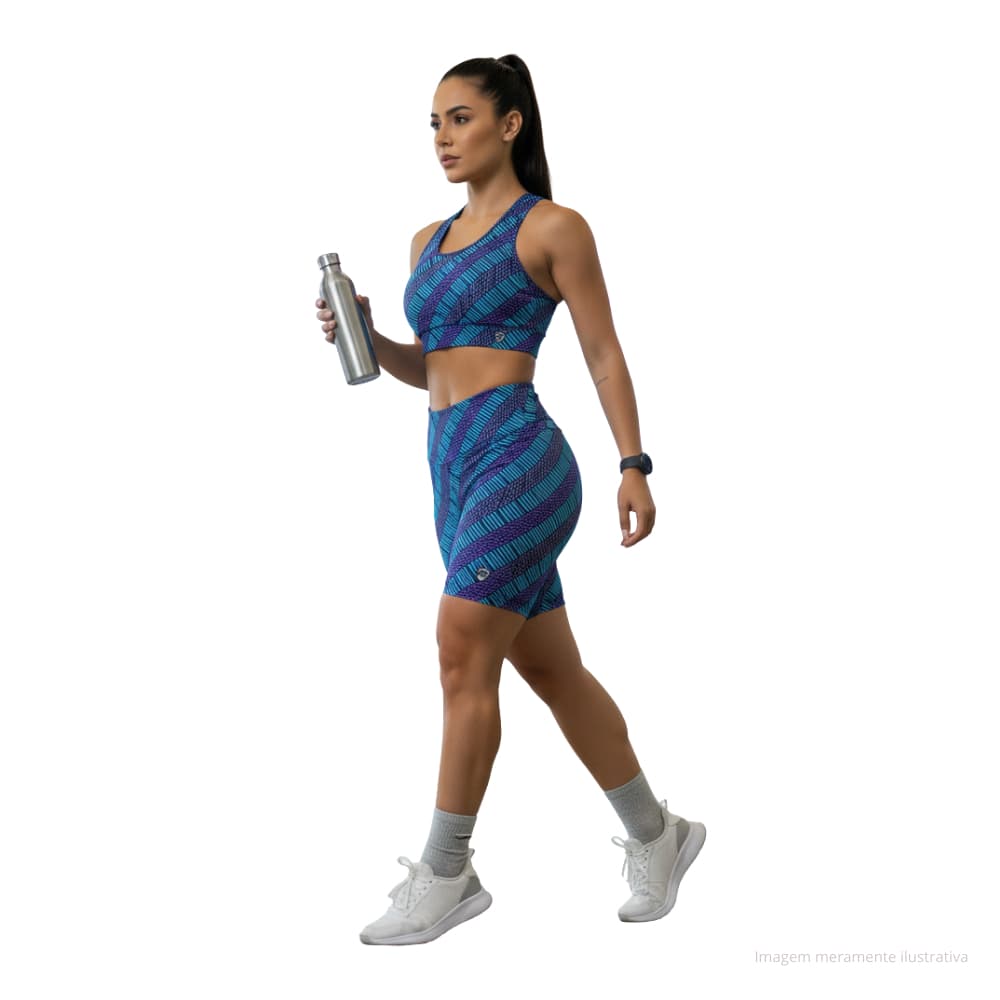 Conjunto Fitness Azul Estampado GG