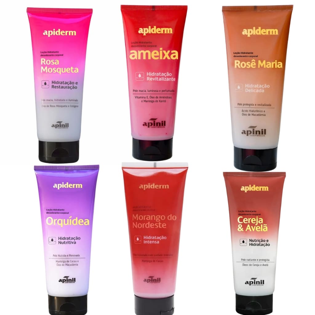 Creme Hidratante Apinil – Rosa Mosqueta, Ameixa, Rose Maria, Orquídea, Morango do Nordeste ou Cereja e Avelã –Hidratação