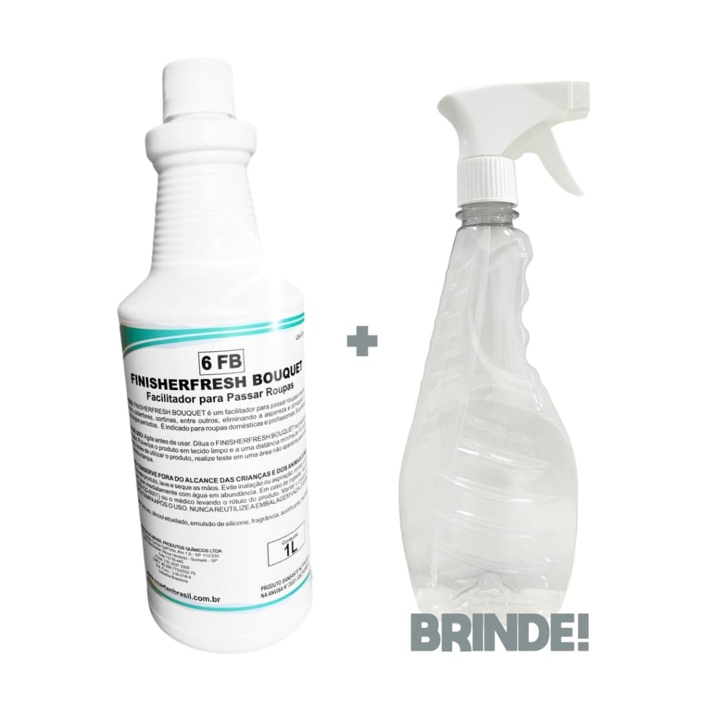 Cheiro de Rica Finisherfresh Bouquet 1L faz 10L Brinde Borrifador Facilitador de Passar Roupas Cheiro de Hotel
