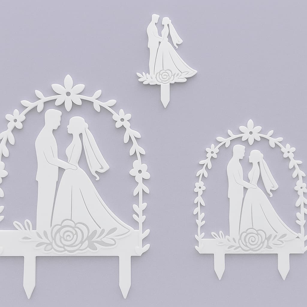 Topo de Bolo Casamento Noivos Enfeite de Bolo Personalizado Festa de Casamento