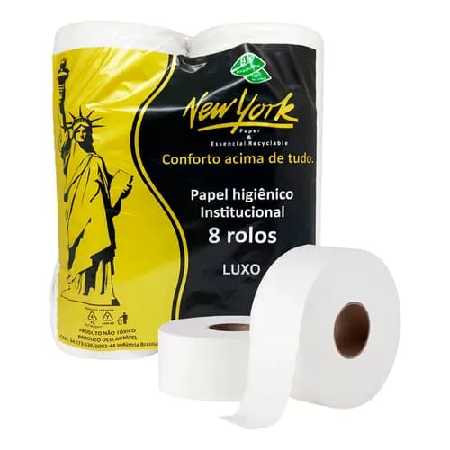 Papel Higiênico Institucional Luxo New York 8 Rolos Macio