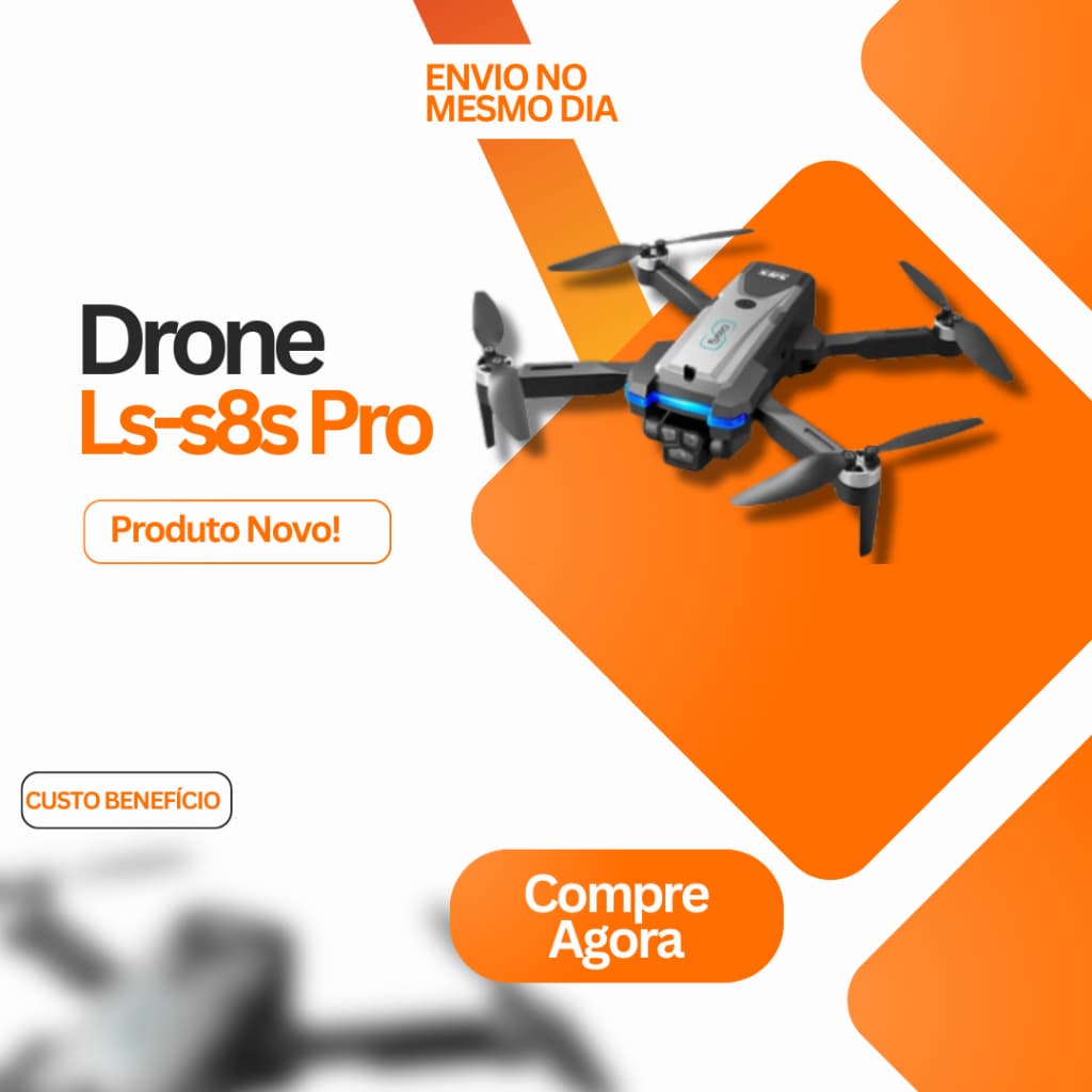 Drone LS-8S Pro com Controle Remoto, Case de Transporte e 4 Baterias – Maior Autonomia e Estabilidade de Voo